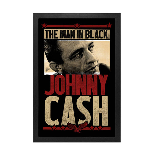 Pyramid America - Johnny Cash - The Man in Black Framed Print