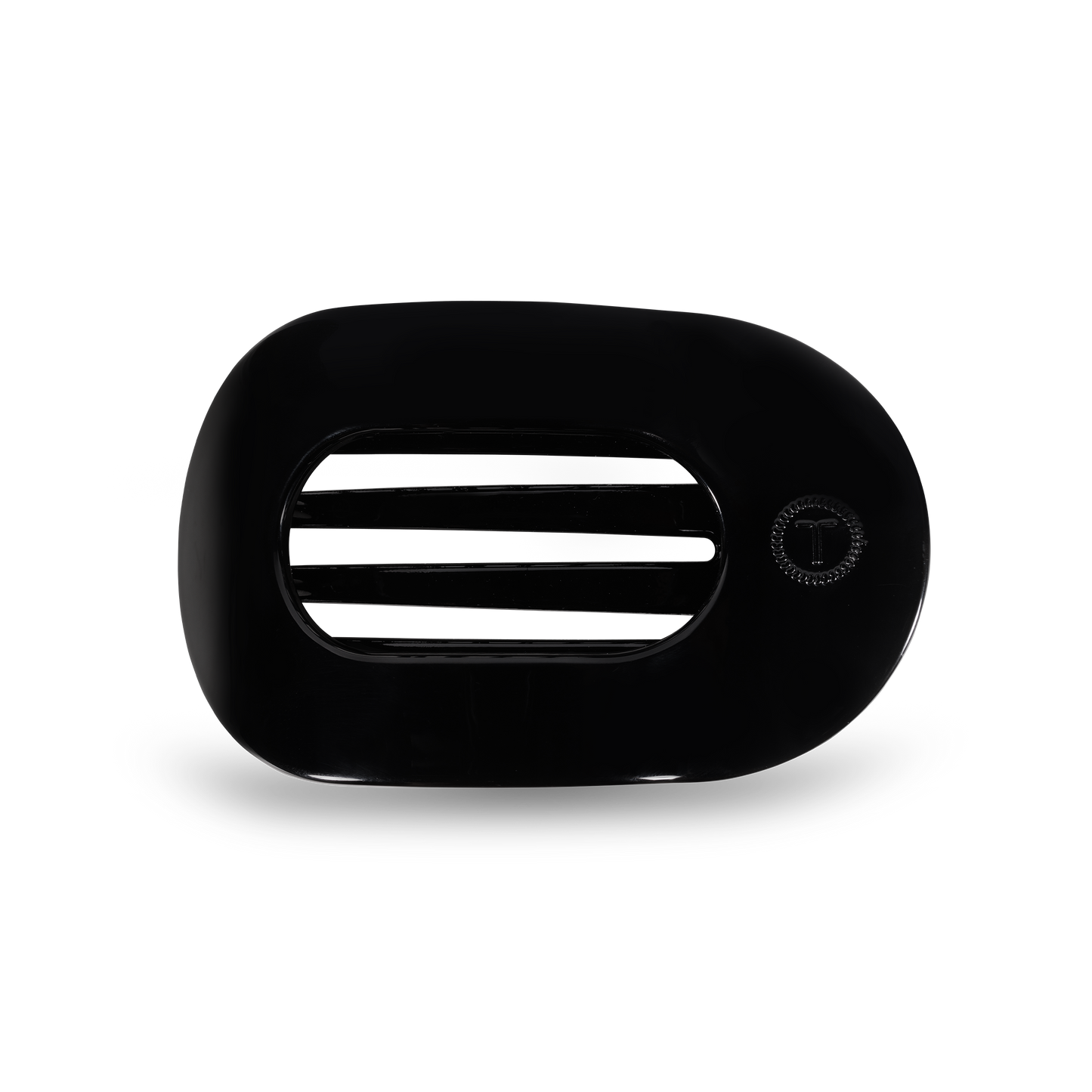 TELETIES - Round Flat Hair Clip | Med. | Jet Black
