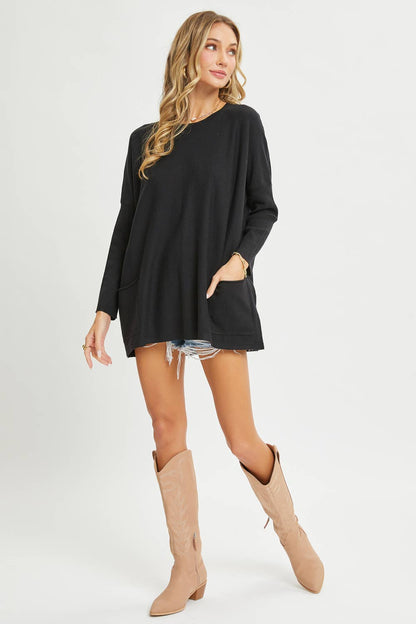 Sweet Lovely by Jen - OVERSIZE/LOOSE FIT ROUND NECK KNIT TOP