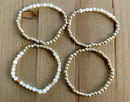 Nellie Pratt Artisan Jewelry - Trophy Wife- onyx fair trade silver stretch bracelet set