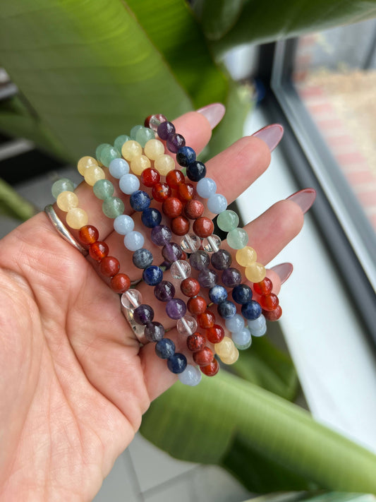 Sapphire & Sage - Chakra Beaded Crystal Bracelet