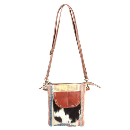 Clea Ray Canvas Bags & Clothing - Recycled Rug With Cowhide Crossbody