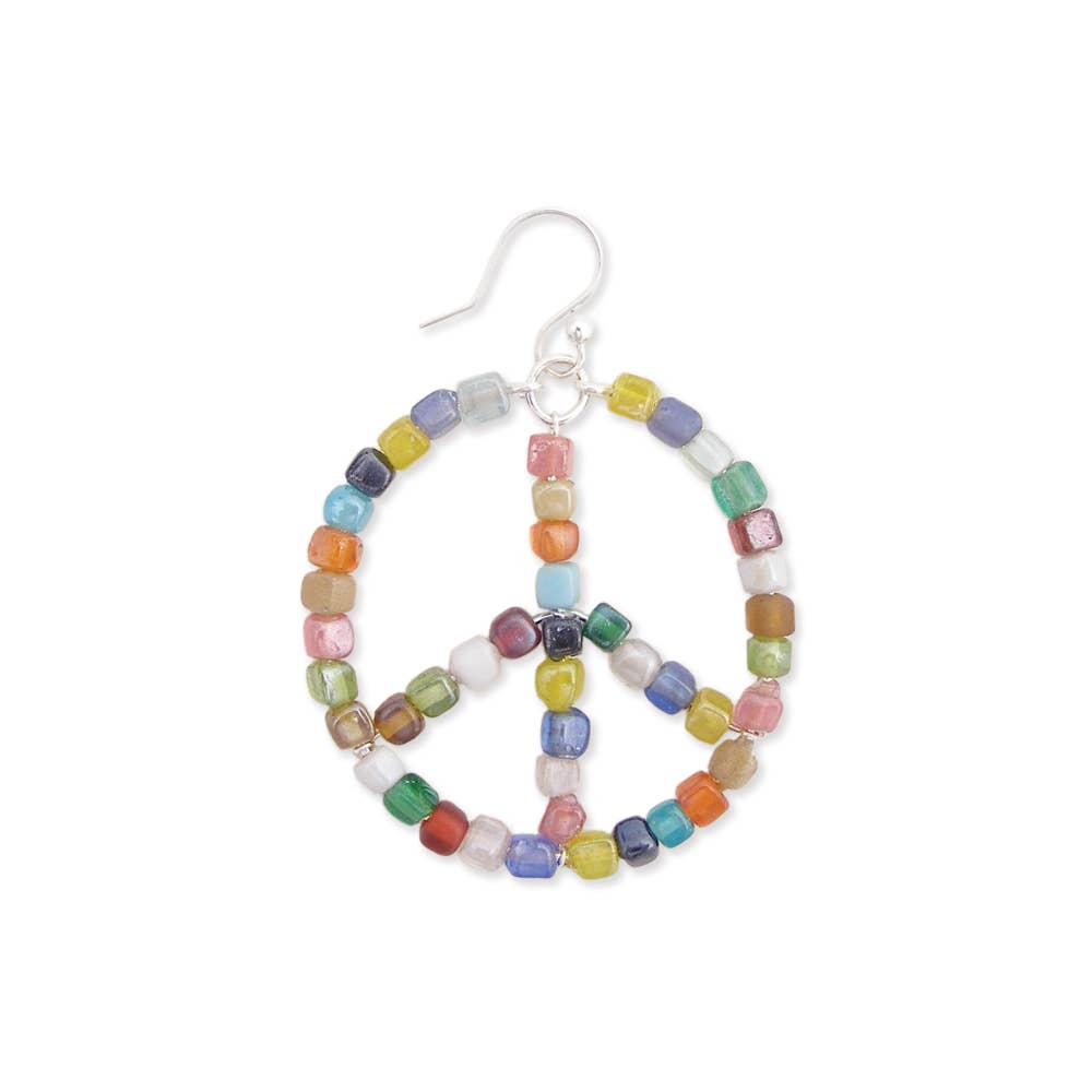 ZAD - Living in Harmony Multi Bead Peace Sign Earring