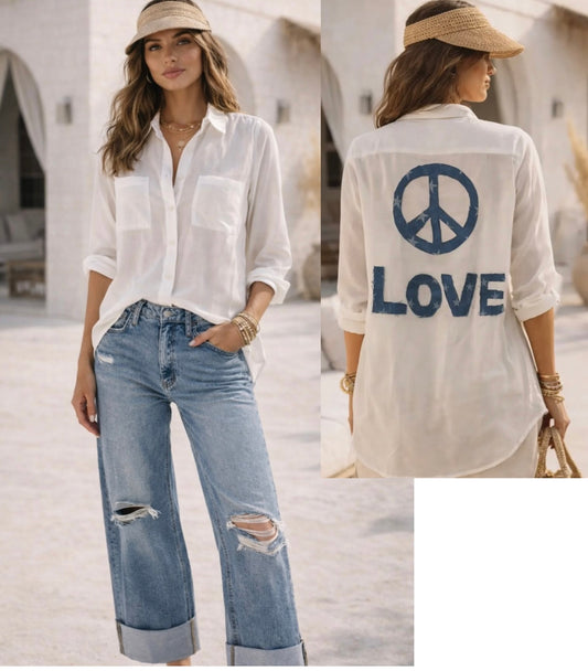 Peace and Love Tencel Shirt