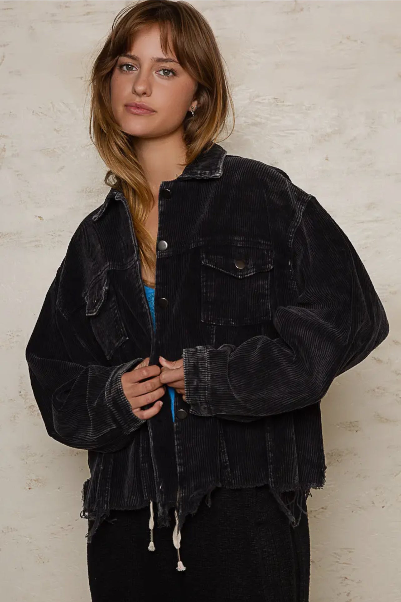 Pol Black Corduroy Jacket