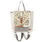 Clea Ray Canvas Bags & Clothing - Small Canvas Print & Cowhide Trim Backpack