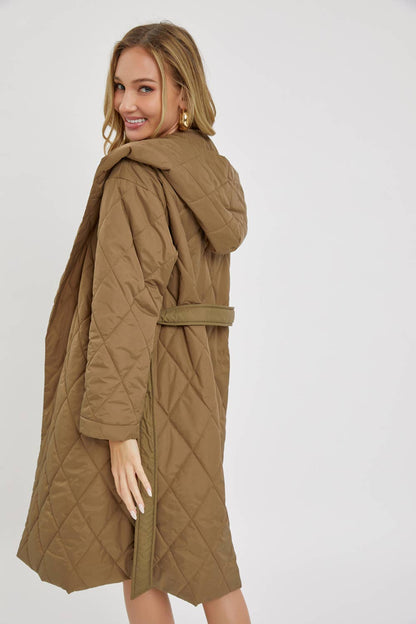 Sweet Lovely by Jen - QUILTED PUFFER COAT/JACKETDIAMOND QUILTED