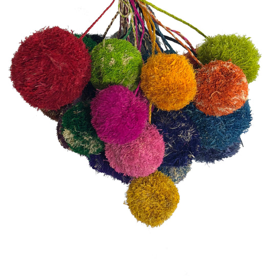 Shebobo - Pompoms Raffia Poufs Charm Embellishment