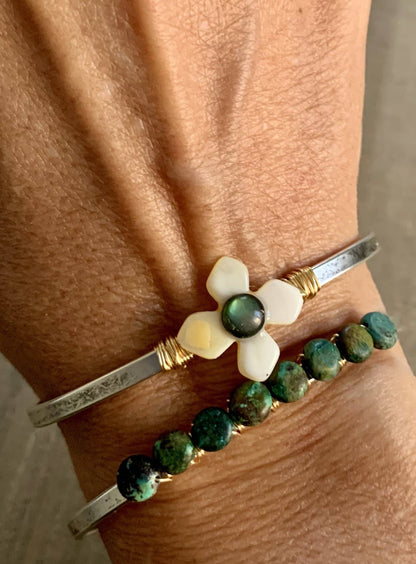 Nellie Pratt Artisan Jewelry - That's Darling- shell silver cuff bracelet