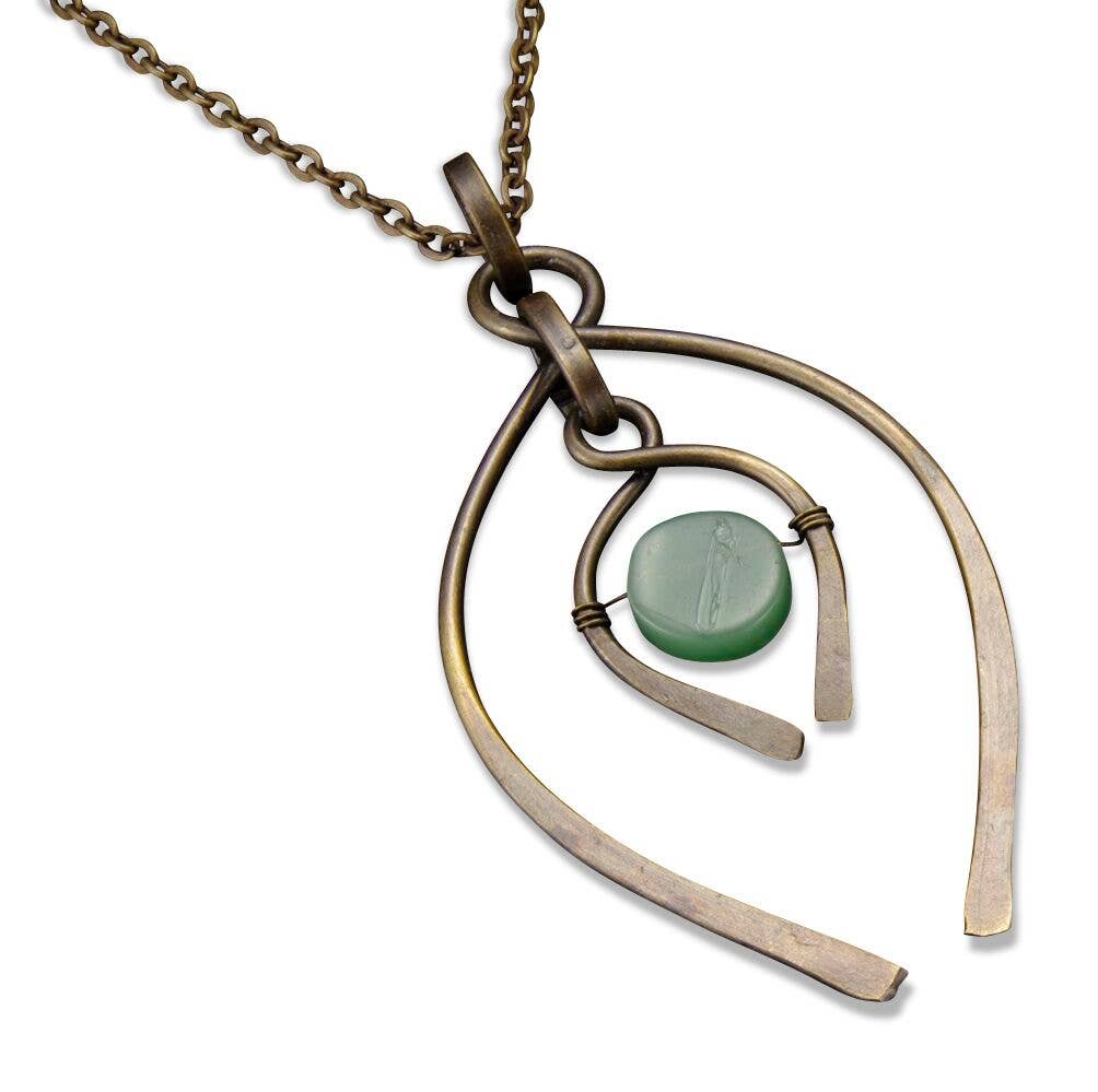 Anju Jewelry - Handmade Antique Brass Aventurine Necklace