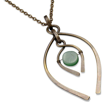 Anju Jewelry - Handmade Antique Brass Aventurine Necklace