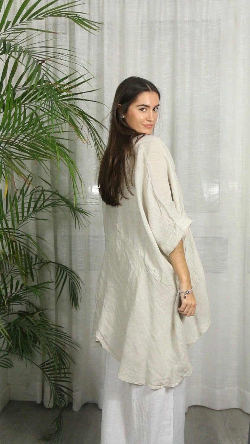 Linen & More - REF 83591 OVERSIZE BLOUSE 100% LINEN