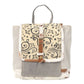 Clea Ray Canvas Bags & Clothing - Small Canvas Print & Cowhide Trim Backpack