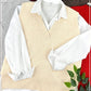 La Miel - MCS3589-Oversized Soft Knit Sweater Vest with Side Slit