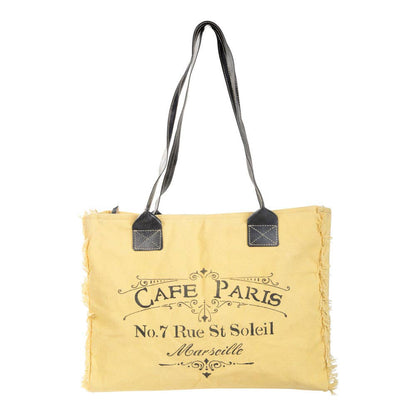 Clea Ray Canvas Bags & Clothing - Cafe Paris Yellow Tote