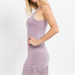 M.Rena - Reversible V-Scoop Tank Dress w/ Large Lace Hem