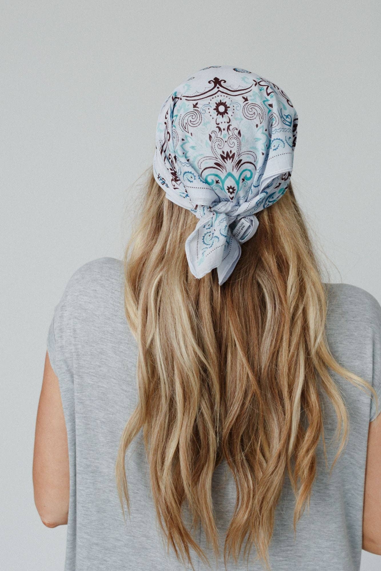Love Full Paisley Bandana- Blue