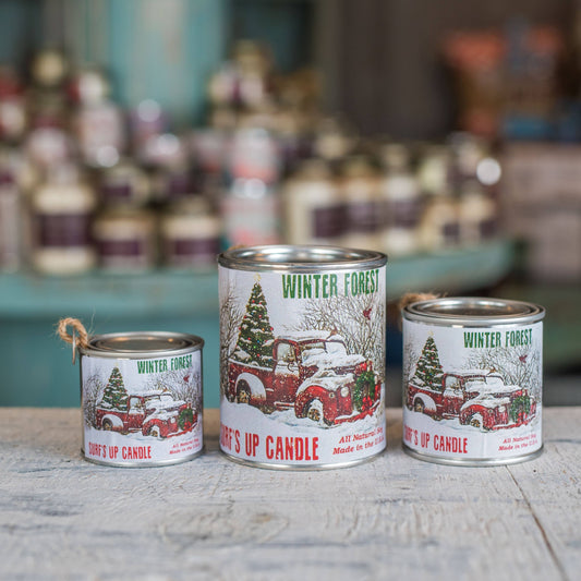 Surfs Up Candle - Winter Forest Paint Can Candle - Vintage Collection