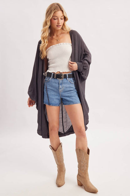 Bluivy - BOHO OPEN FRONT KIMONO CARDIGAN