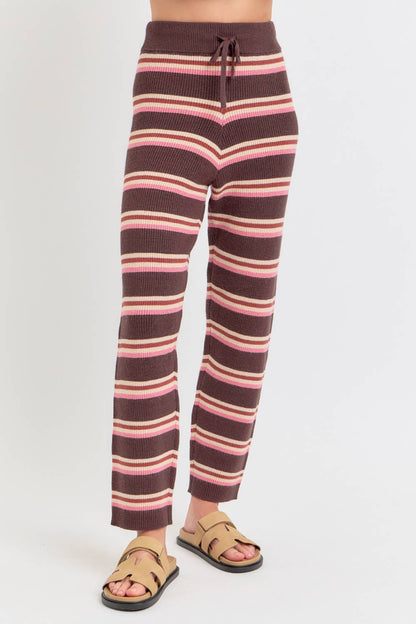 Sweet Lovely by Jen - KNIT STRIPED PULL-ON-PANTS