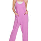 Spaghetti Strap Pocketed Cotton Jumpsuit
