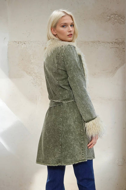 WISTERIA LANE - PENNY LANE WASHEED DENIM FUR TRXL