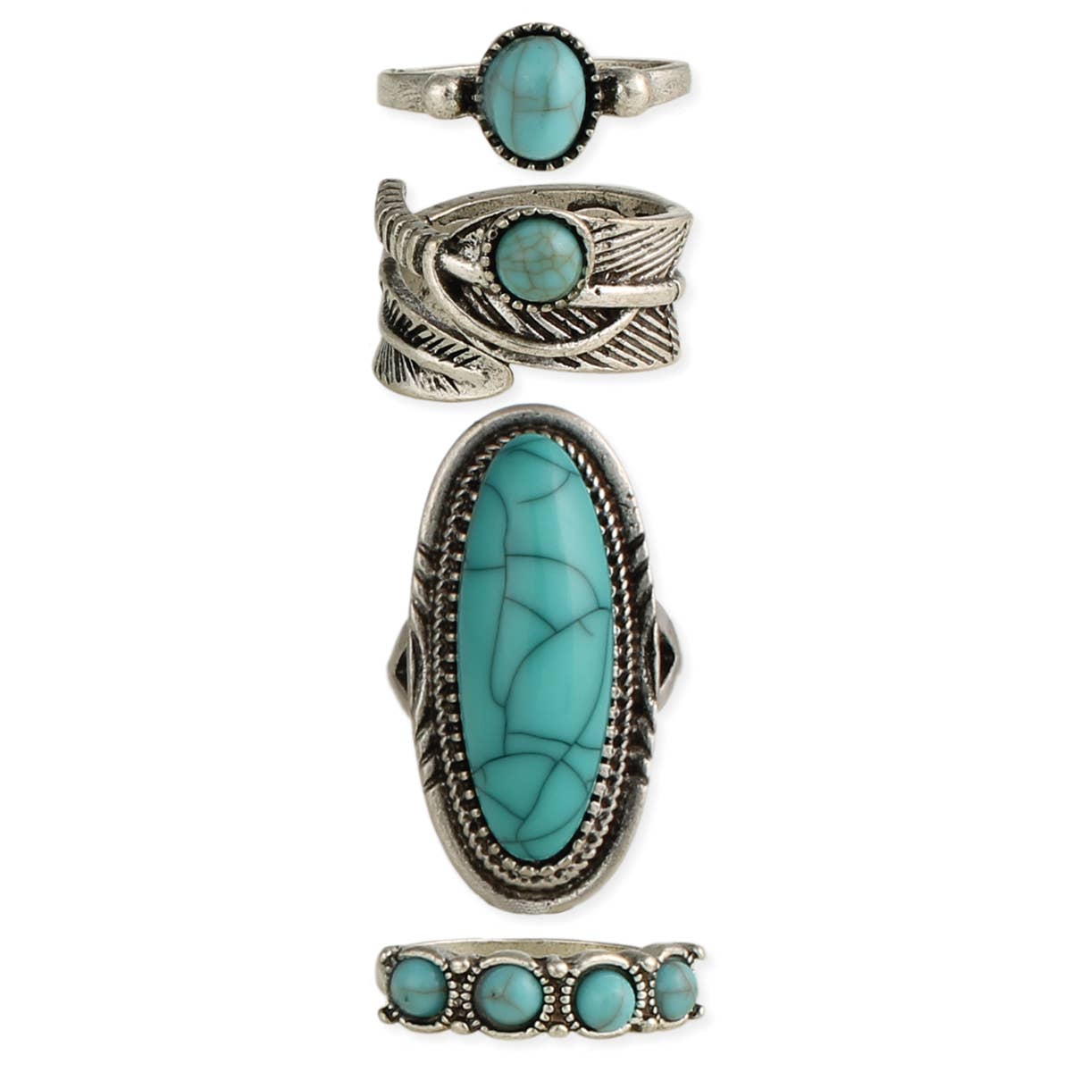 ZAD - Boho Starter Pack Turquoise Ring Set