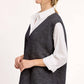 La Miel - MCS3589-Oversized Soft Knit Sweater Vest with Side Slit