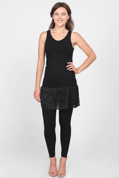 M.Rena - Reversible V-Scoop Tank Dress w/ Large Lace Hem