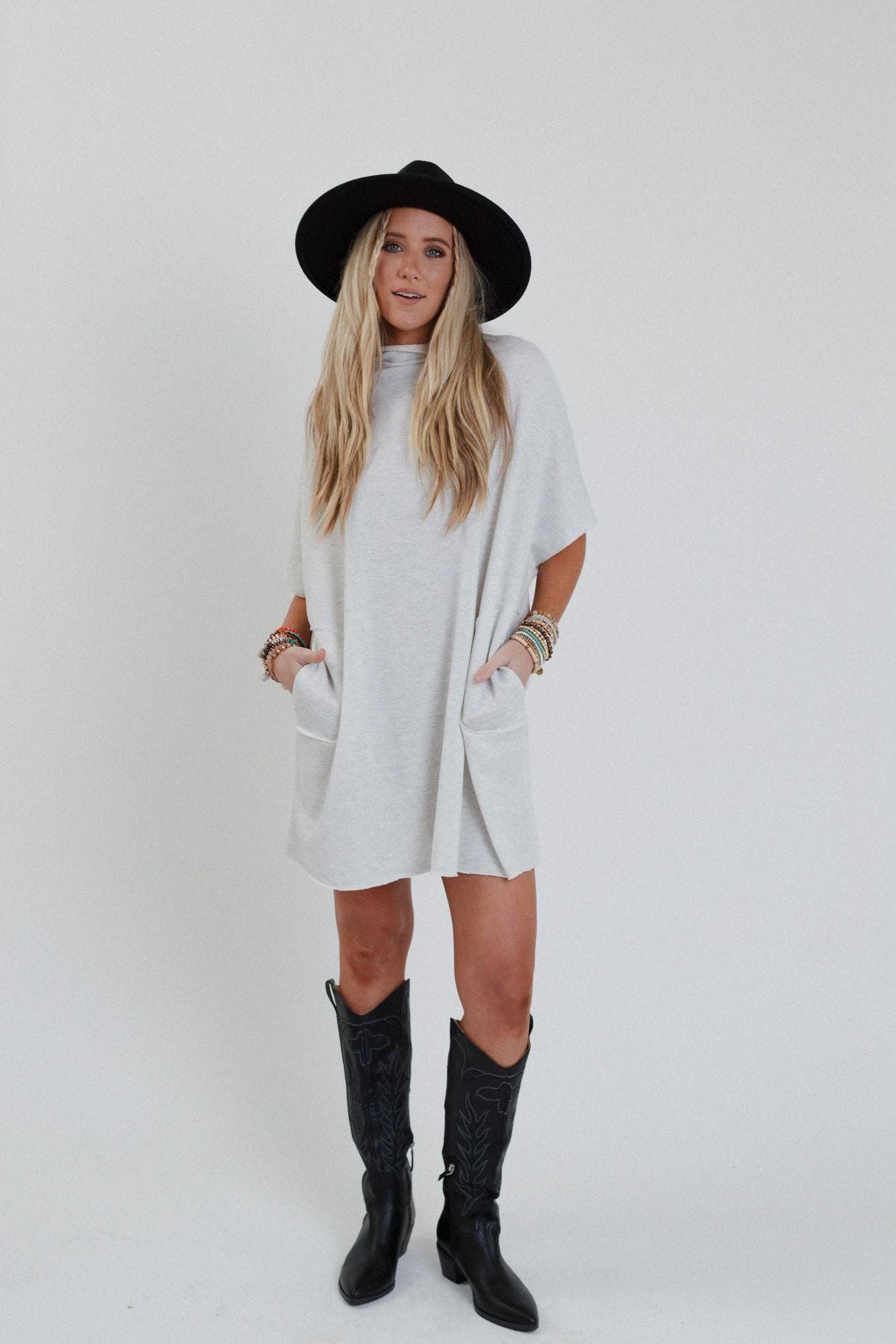 Three Bird Nest - Laid Back Luxe Dress - Light Heather Gray: XL