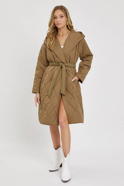 Sweet Lovely by Jen - QUILTED PUFFER COAT/JACKETDIAMOND QUILTED