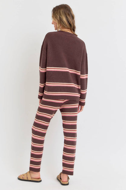 Sweet Lovely by Jen - KNIT STRIPED PULL-ON-PANTS