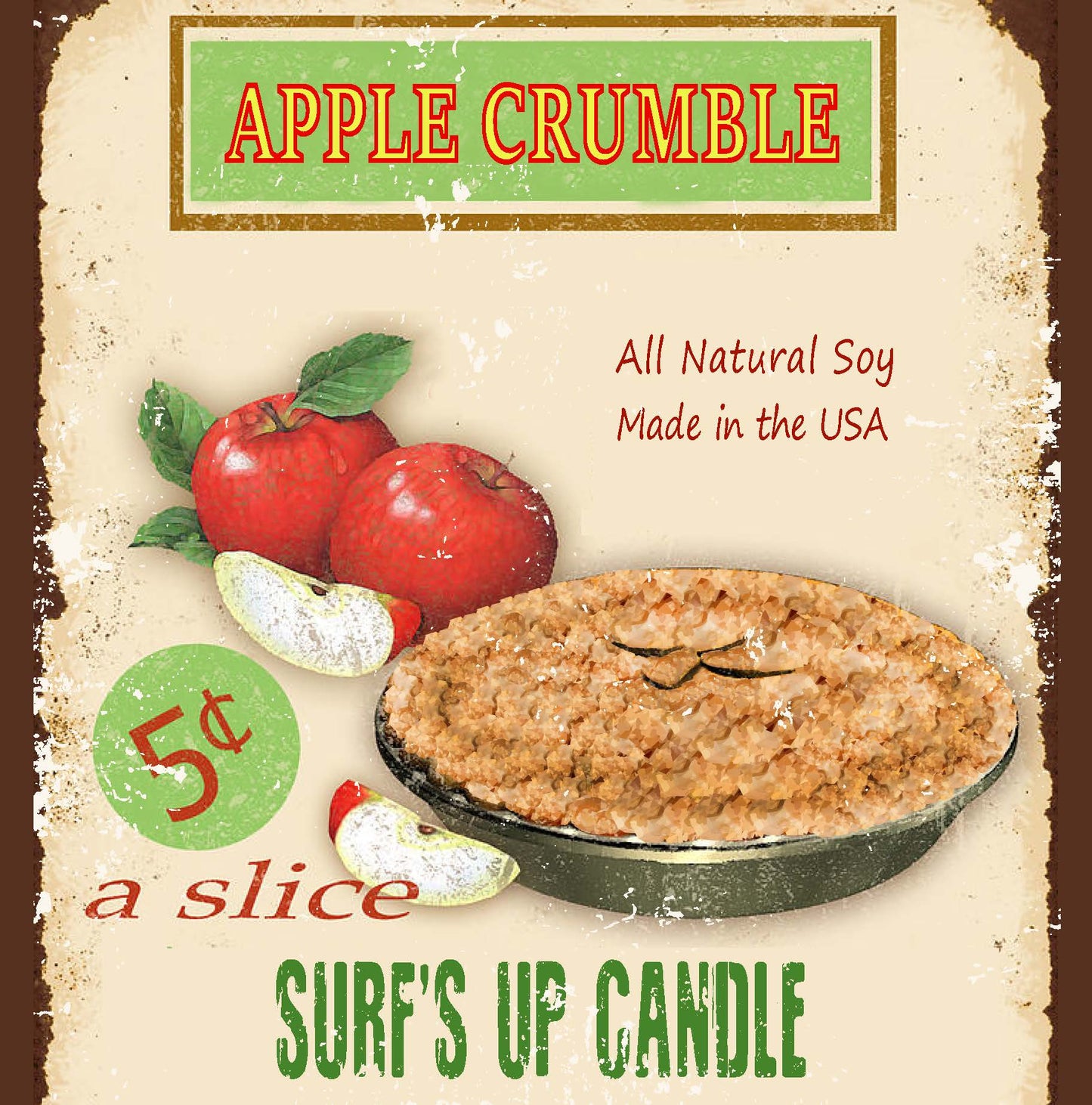 Surfs Up Candle - Apple Crumble Paint Can Candle - Vintage Collection