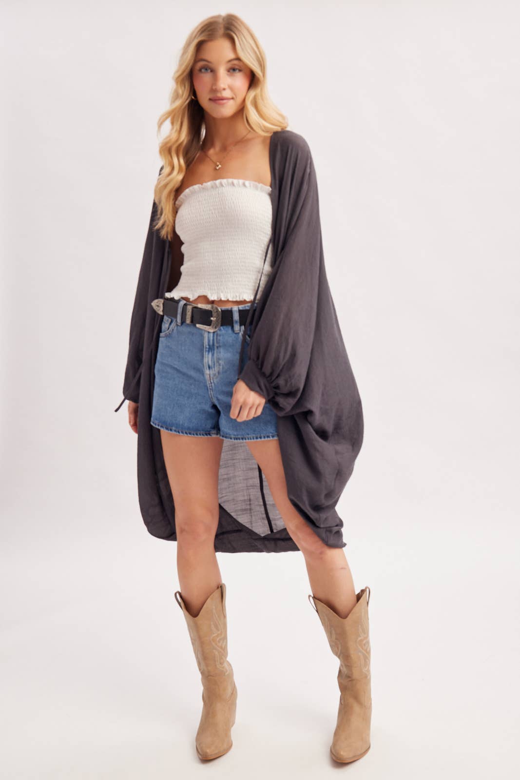 Bluivy - BOHO OPEN FRONT KIMONO CARDIGAN