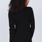 M.Rena - Ribbed Mock Neck Long Sleeve Top