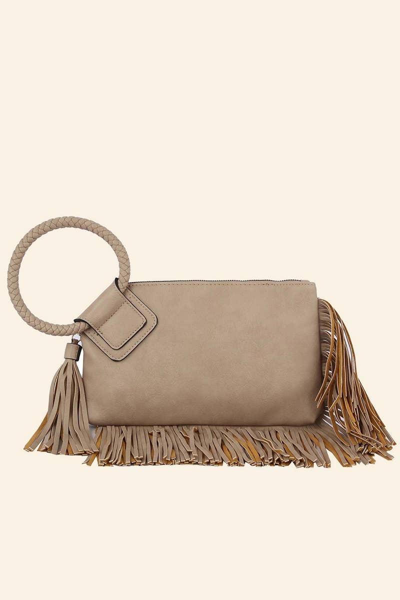 Anarchy Street - Fringe Cuff Clutch Tassel Wristlet Clutch Bag