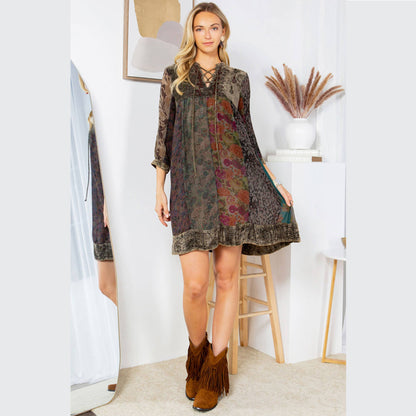 Young Threads - Chic Bohemian Stone-Washed Babydoll Dress