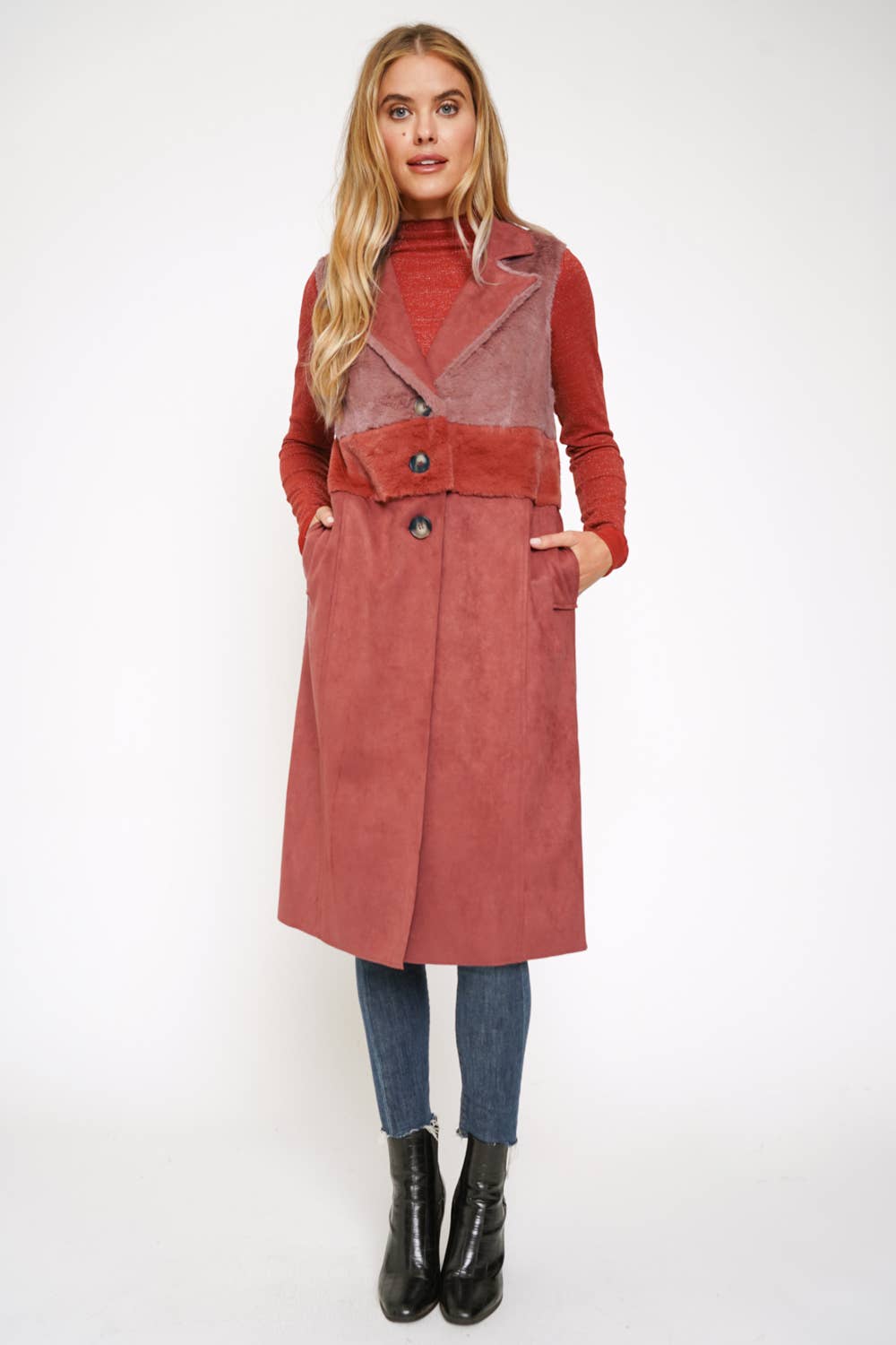 Mystree - Faux Fur Mix Coat