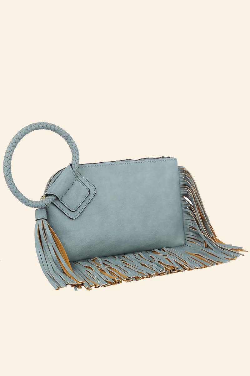 Anarchy Street - Fringe Cuff Clutch Tassel Wristlet Clutch Bag