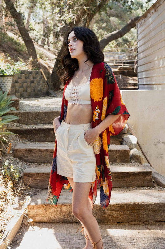 Leto Accessories - Bestselling Floral Motif Kimono for Summer Festivals 🌼
