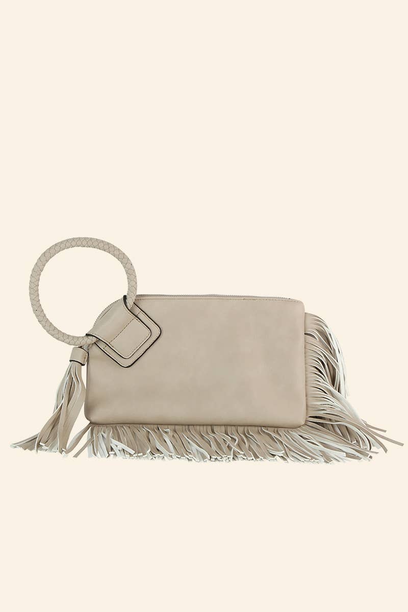 Anarchy Street - Fringe Cuff Clutch Tassel Wristlet Clutch Bag