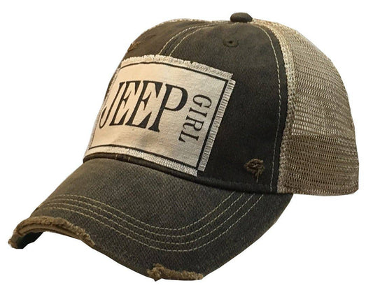 Vintage Life - Jeep Girl Distressed Trucker Cap