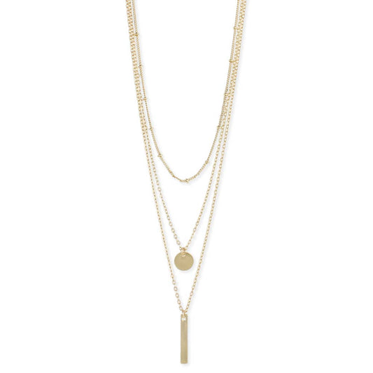 ZAD - Gold Delicate Chain Charms Necklace