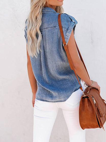 - Short Sleeved Denim Shirt