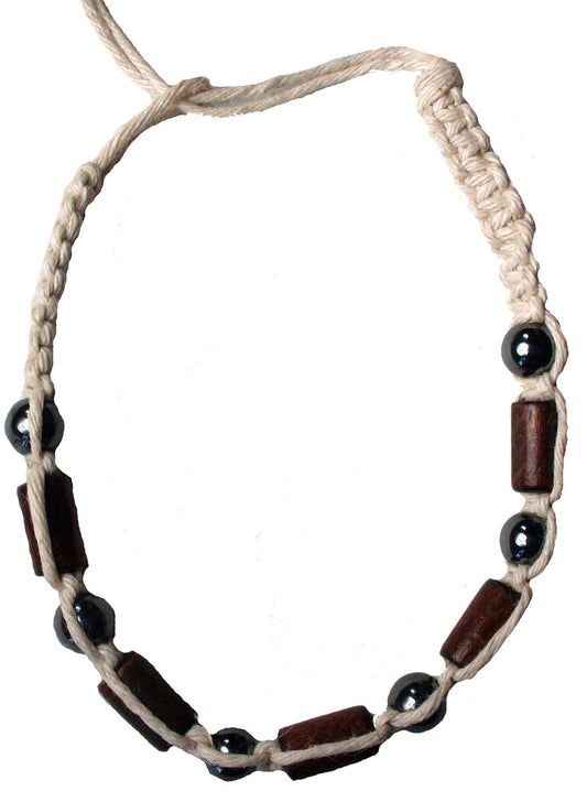 Magic Touch Corp - Hemp With Wood and Bone Bracelet/choker