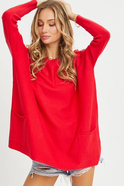 Sweet Lovely by Jen - OVERSIZE/LOOSE FIT ROUND NECK KNIT TOP