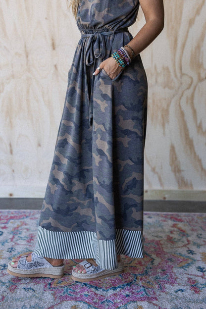 Three Bird Nest - Cadet Camo Print Dress - Olive Moss