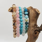 CHAKRA JEWELRY - 8MM Energy Natural Stone Beads Yoga Bracelet: Blue Stripe