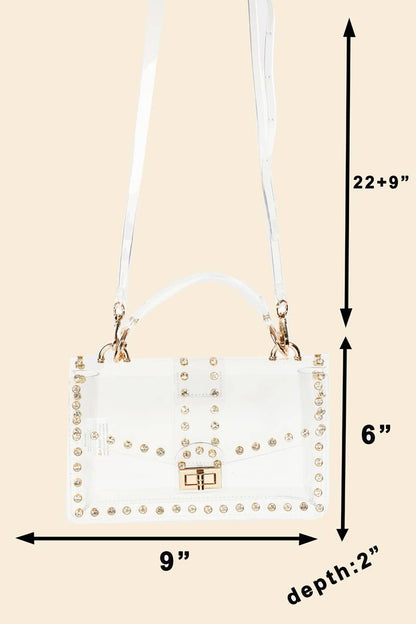 Anarchy Street - Transparent Rectangle Rhinestone Trim Bag