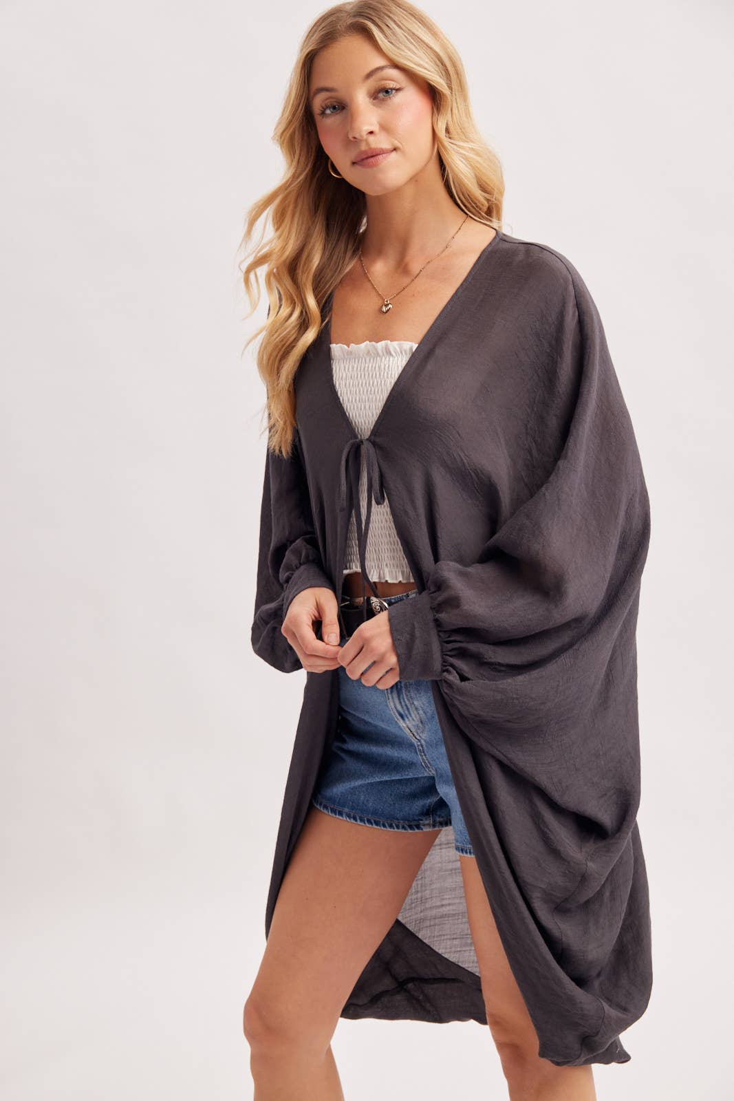 Bluivy - BOHO OPEN FRONT KIMONO CARDIGAN